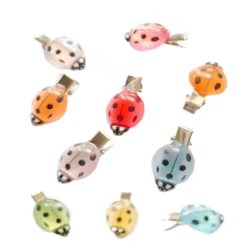 Pinzas para el cabello lindas, 10 piezas, abrazadera de mariquita divertida, pinzas para el cabello de estilo lindo luminoso para adolescentes, niños, niñas, citas, fiesta, escuela al aire libre
