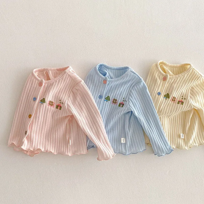 MILANCEL nueva primavera niños cárdigan 0-5T niños lindos botones coloridos suéter chaqueta niñas dulce abrigo