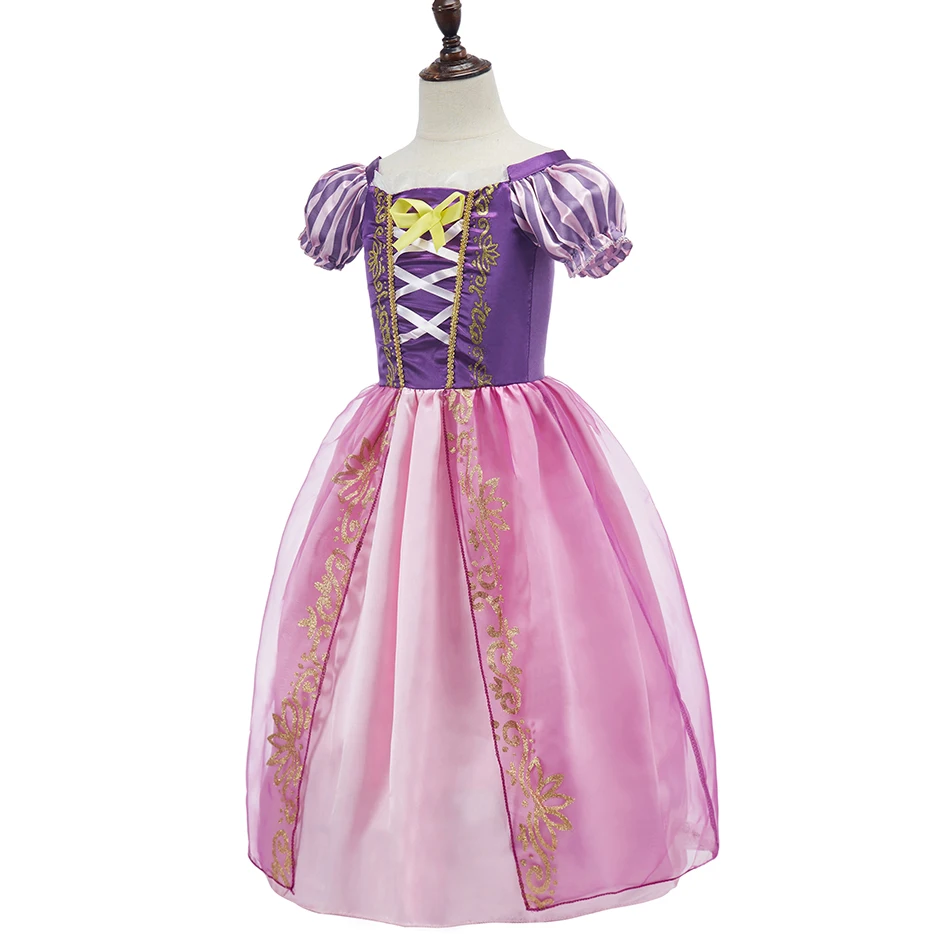 Disfraz para niñas, vestido de princesa Cosplay para niños, fiesta de desfile de cumpleaños y Halloween, vestido de Rapunzel, ropa enredada de Carnaval para niñas