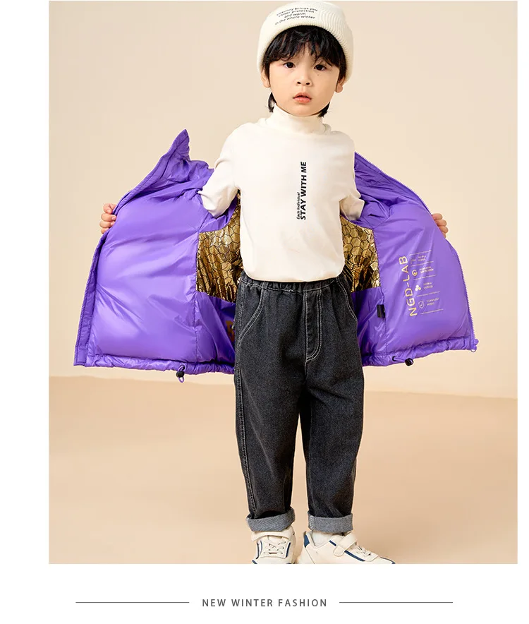 Chaqueta de plumón para niño – Abrigo acolchado de invierno - imagen 3