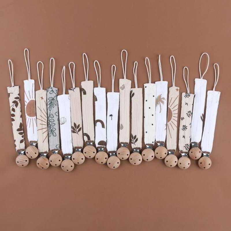 Clip para chupete M76C, cuerda antipérdida, tela algodón, cadena para chupete infantil, regalo para dentición del bebé