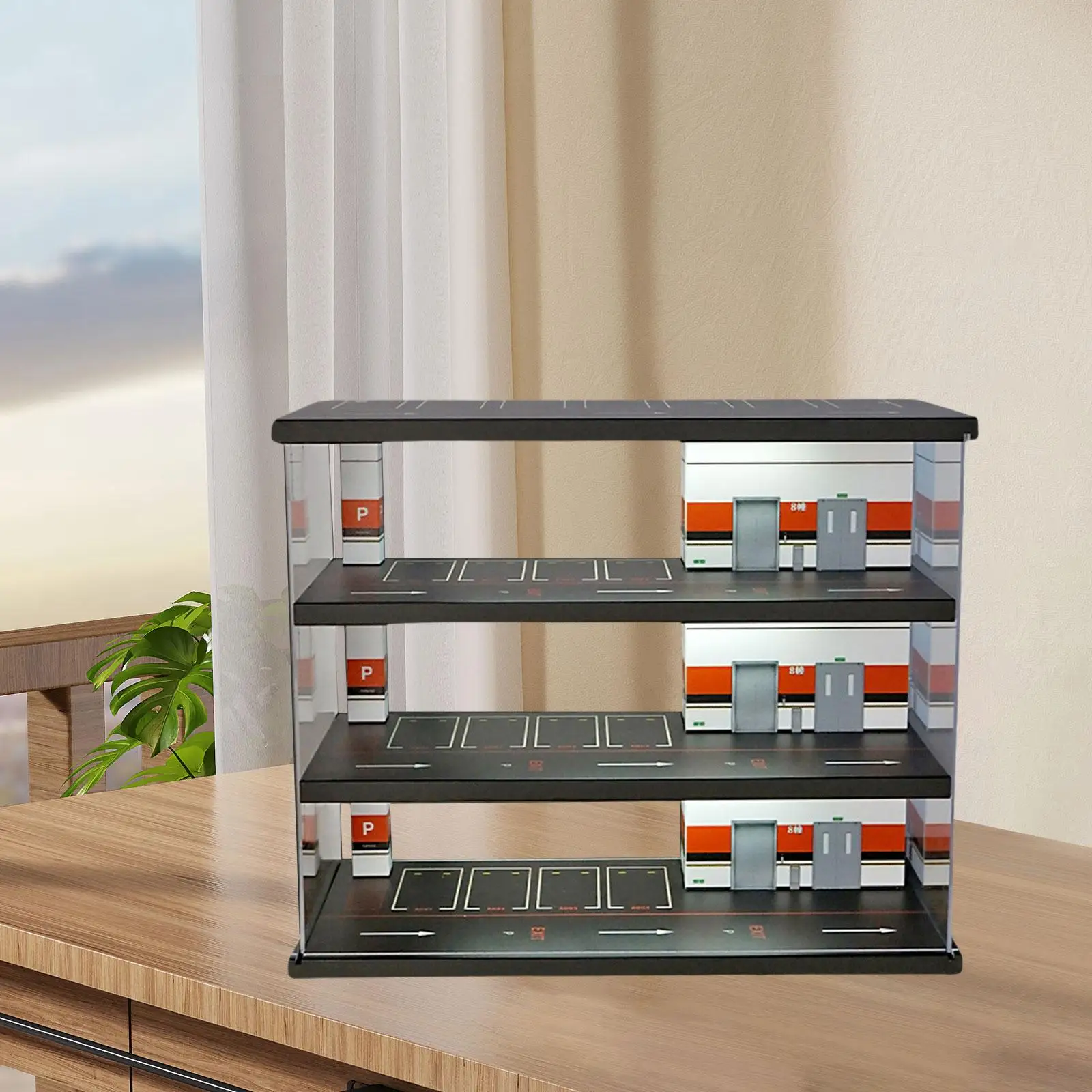 1/64 Parking Lot Scene Display Case Storage Shelf DIY Crafting Collectible