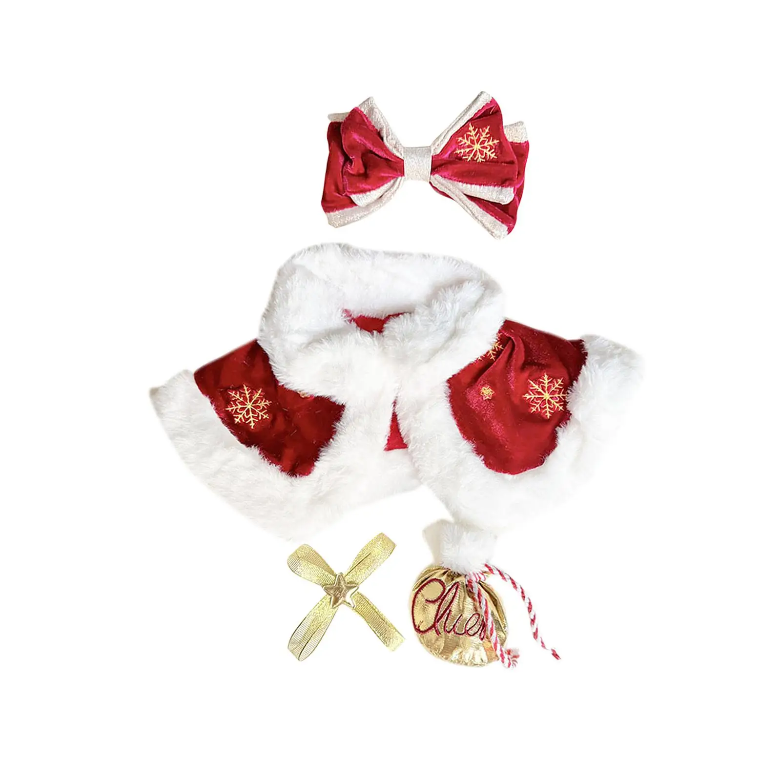 4Pcs Fashion Dolls cape and Hair Clip and Bag Bow for 15inch Dolls Dress up