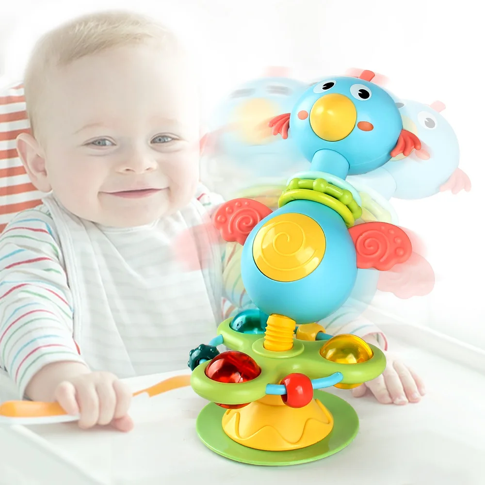 Juego de sonajeros para bebé, silla alta infantil, juguetes con ventosa, agarre N Spin, desarrollo interactivo, bandeja para bebé, juguete, regalos para recién nacidos - imagen 3