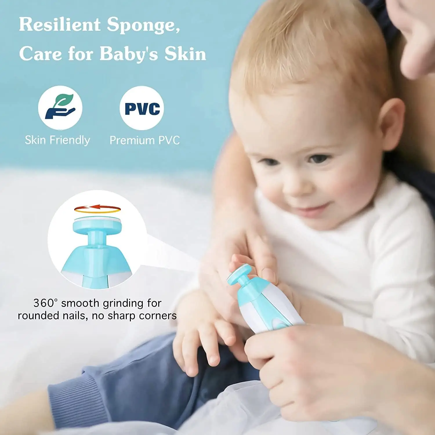MAMIJOY cortaúñas eléctrico bebé – varias velocidades luz y silencio - imagen 2