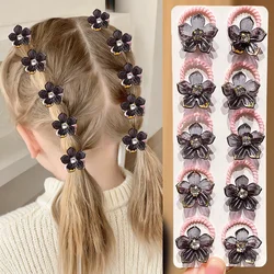 Gomitas elásticas para niña con pedrería y diseño floral