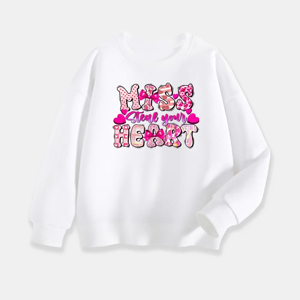 Sudaderas de San Valentín de cuello redondo suave para niños - imagen 3