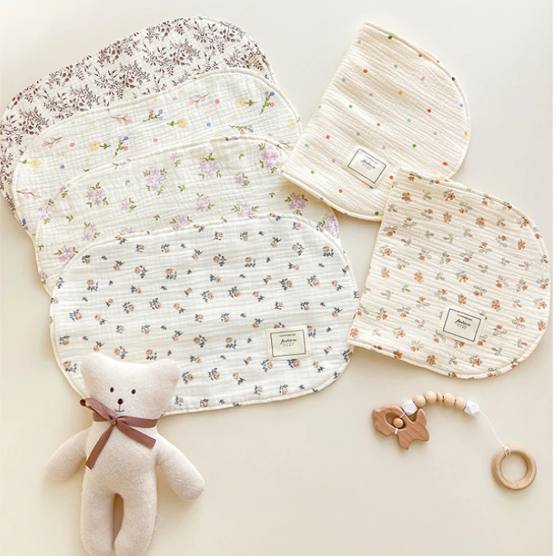 Almohada de gasa de 8 capas para bebé recién nacido, toalla de algodón suave transpirable de doble cara, ropa de cama de verano, protección para la cabeza del bebé