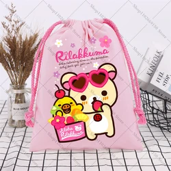 Bolsa de cuerdas Rilakkuma infantil de algodón