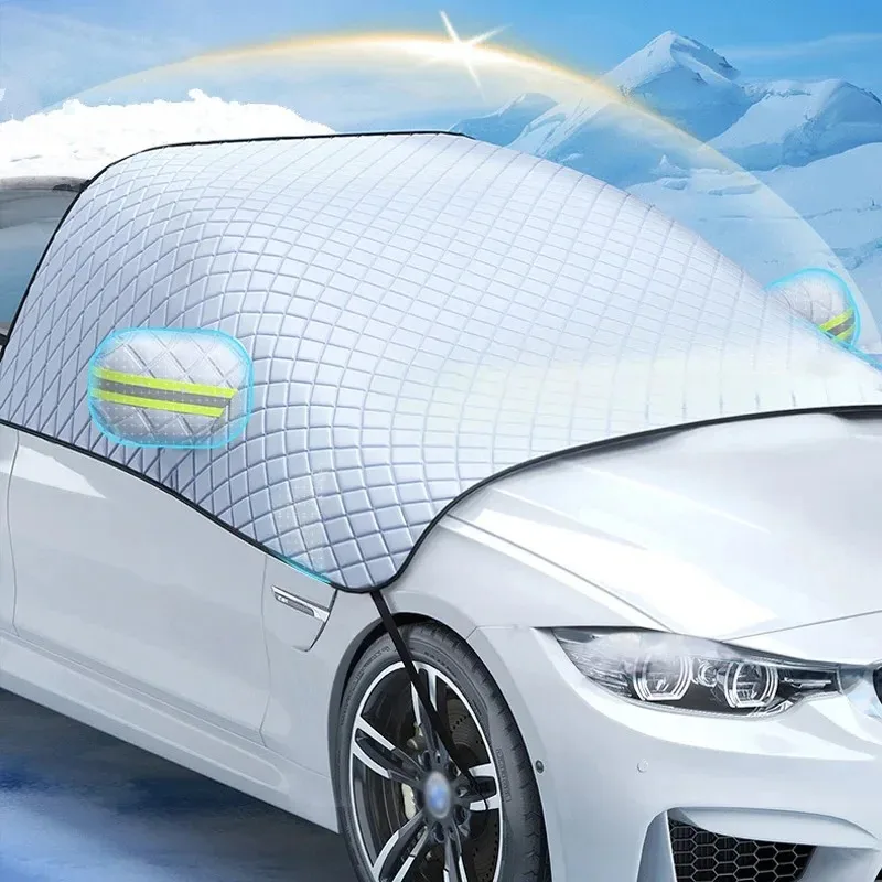 1 cubierta parasol para parabrisas para todas las estaciones, reflectante de fácil instalación para protección solar y nieve, parabrisas antipérdida para coche