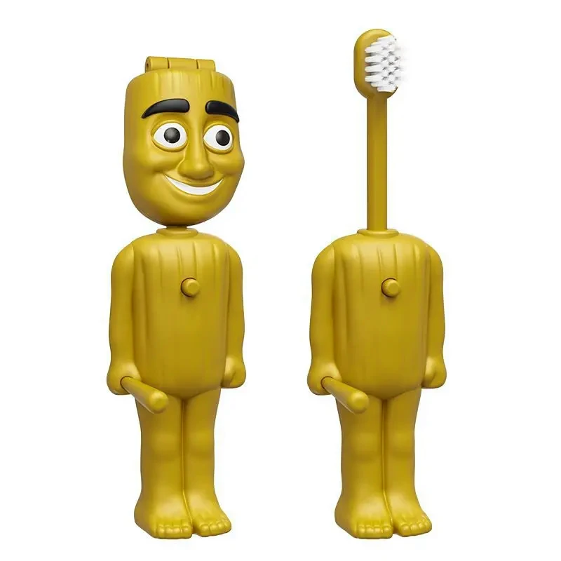Divertido cepillo de dientes italiano Brainrot Tung para niños, cepillo de dientes de cerdas suaves de Anime, adornos decorativos de modelo lindo de dibujos animados de viaje