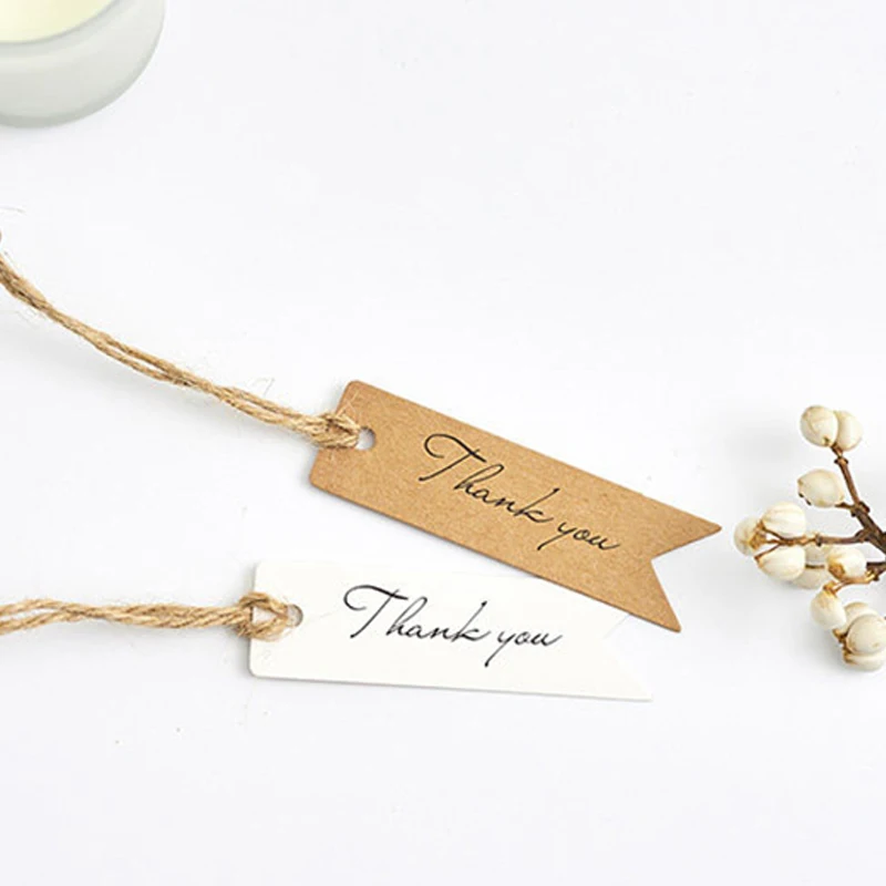Etiquetas Kraft blancas cola de golondrina para boda y Navidad - imagen 4