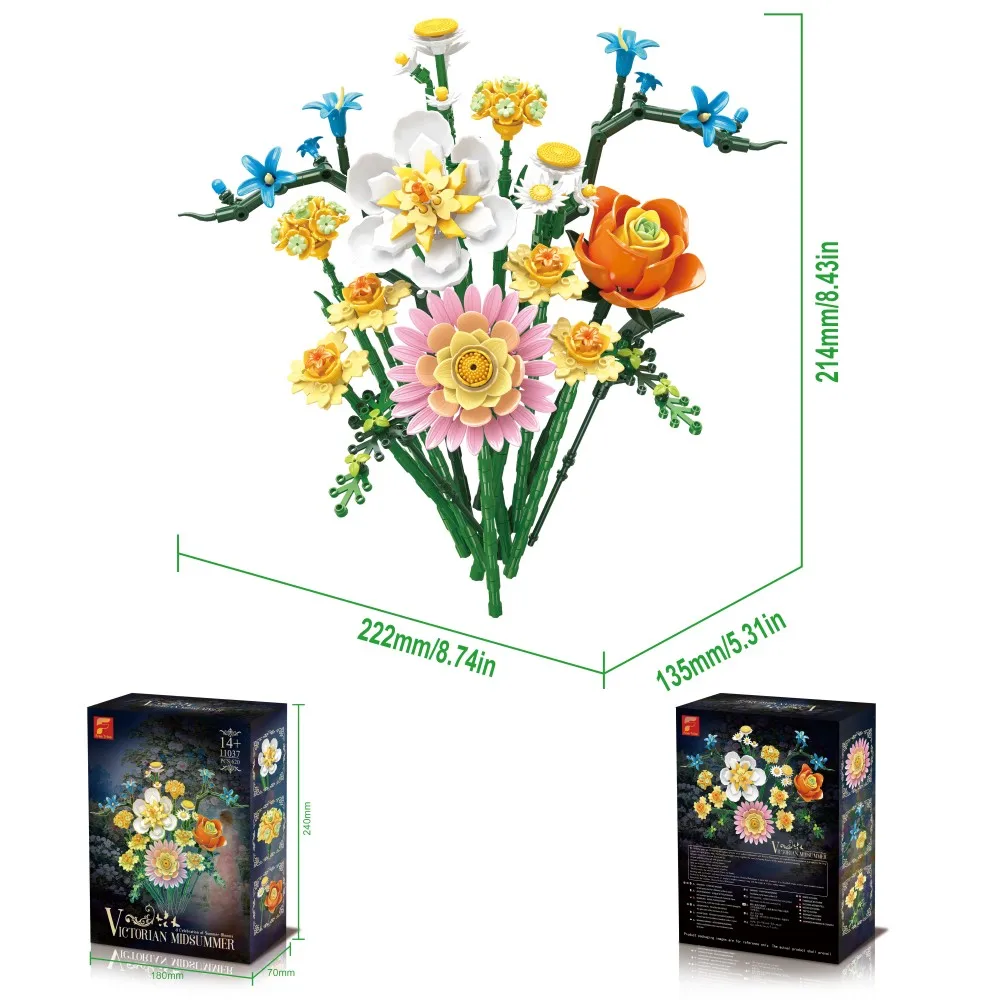 Bloques de construcción florales: ramo rosas para niños - imagen 5