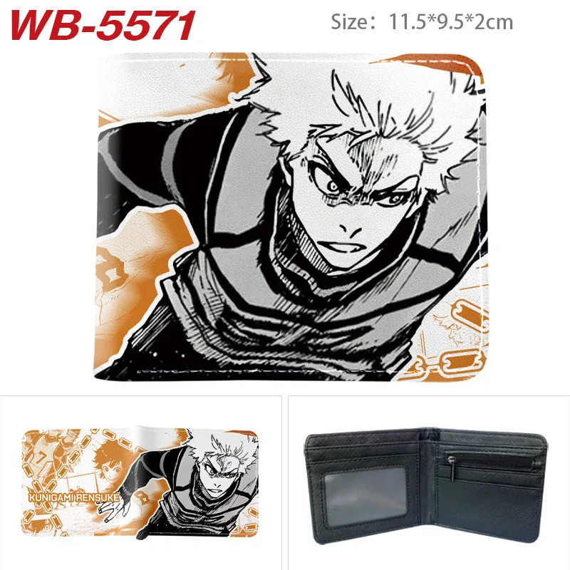 BLUE LOCK Isagi Yoichi Cartera corta de cuero PU Cartera con estampado de anime Cartera delgada portátil Carteras de cuero suave minimalistas plegables - imagen 5