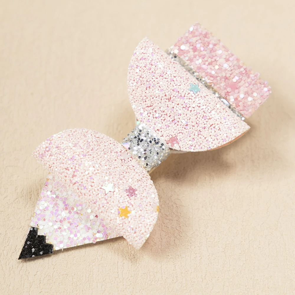 4 unids/set de pinza para el pelo con forma de lápiz brillante para niños, accesorio bonito para el pelo para niña, tocado para niña, fiesta de regreso a la escuela - imagen 4