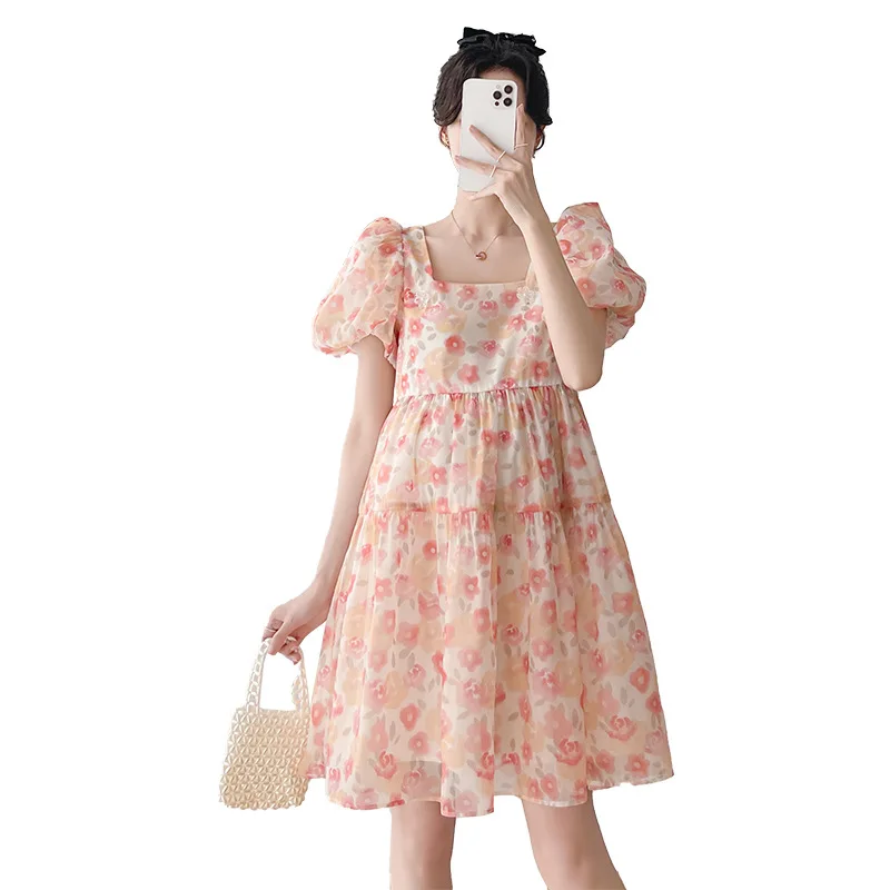Vestido de maternidad floral verano – Holgado cómodo para embarazadas - imagen 4