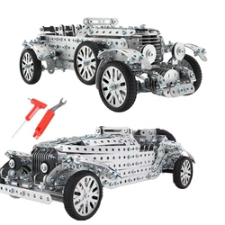 Bloques de construcción 3D de metal – Coche retro para niños