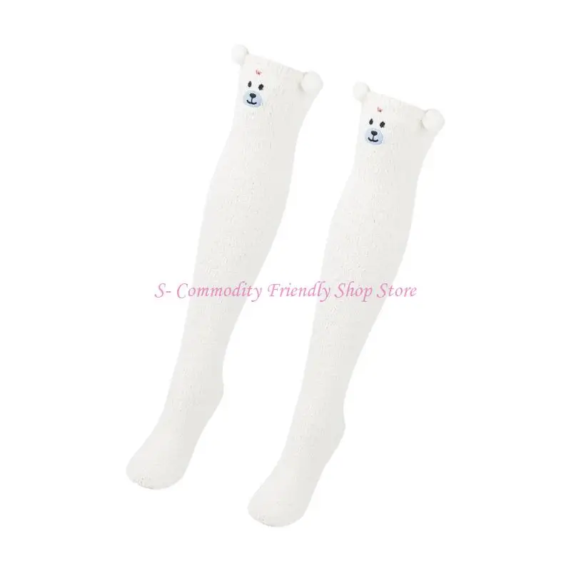 85AE Comfort Winter Home Calcetines cálidos hasta rodilla transpirables Calcetines térmicos suaves - imagen 4