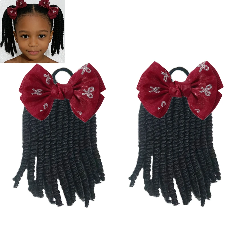 Extensiones de pelo rizado para niñas – Coletas elásticas sintéticas - imagen 2
