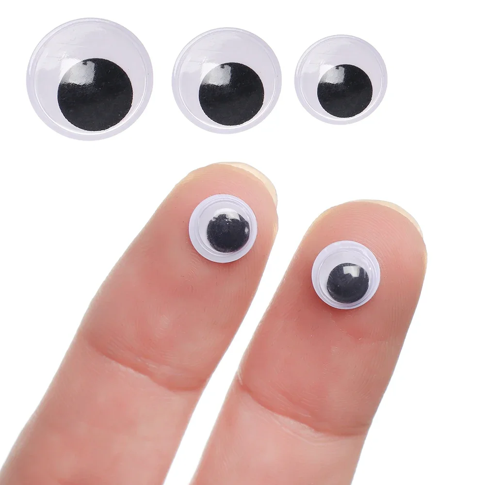Ojos de dinosaurio para hacer títeres creativos, accesorios muñecas, no autoadhesivos, juguetes peluche, DIY, negros, 100 piezas
