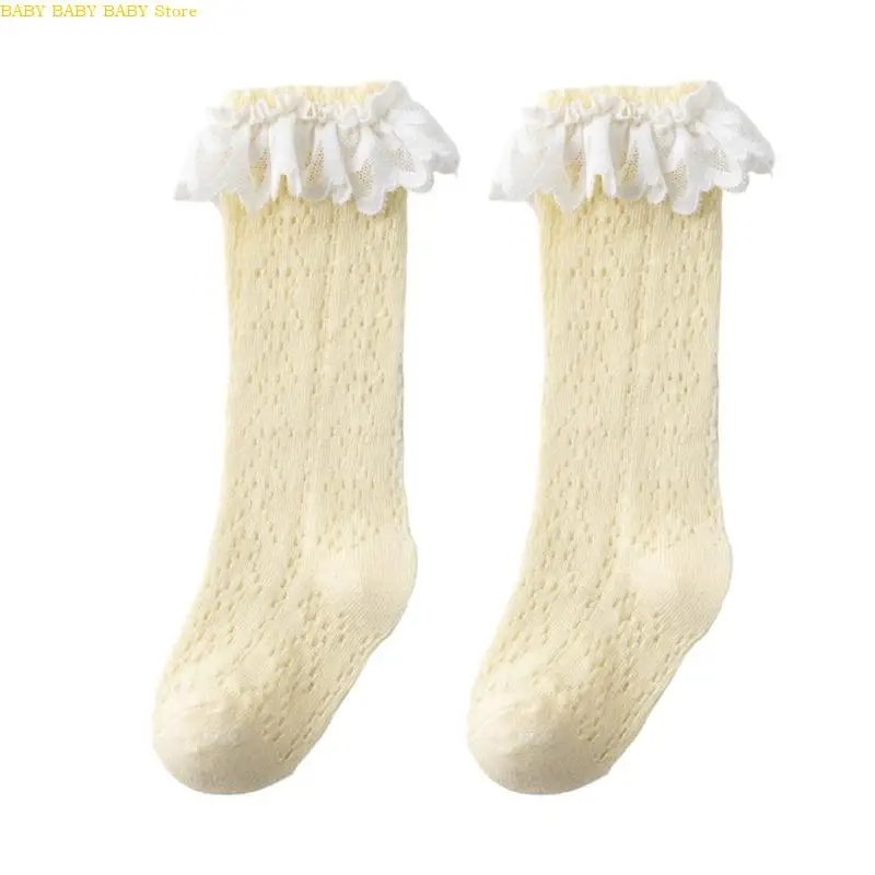 Q81A Calcetines adornos encaje para niños delgada bañera largas y transpirables huecos - imagen 2