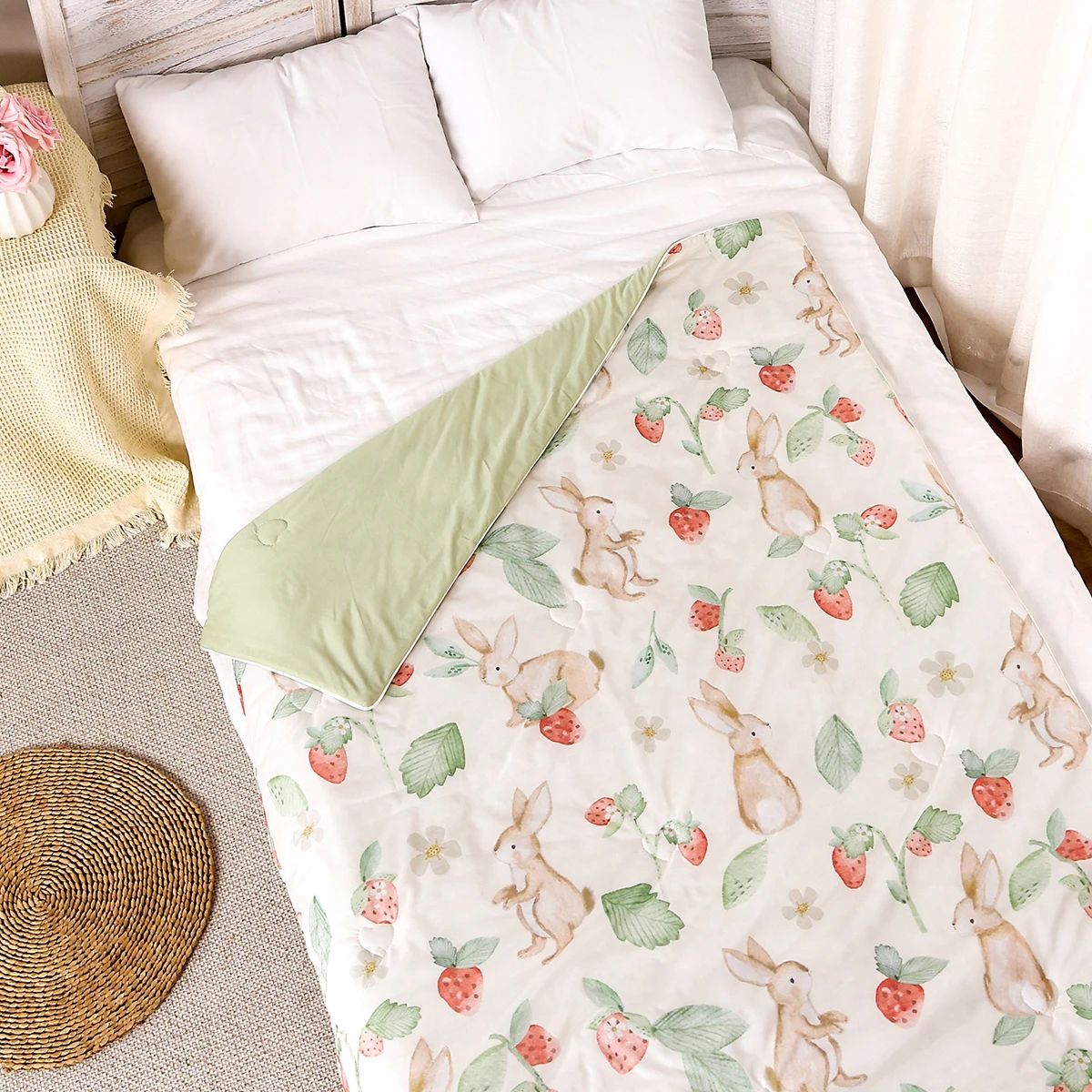 HappyFlute 150x110cm manta suave de doble cara para bebé, colcha fresca y relajante de verano para bebés