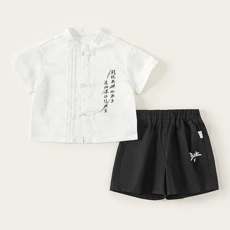 Conjunto verano niño camiseta manga corta y pantalón negro