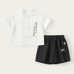 Conjunto verano niño camiseta manga corta y pantalón negro