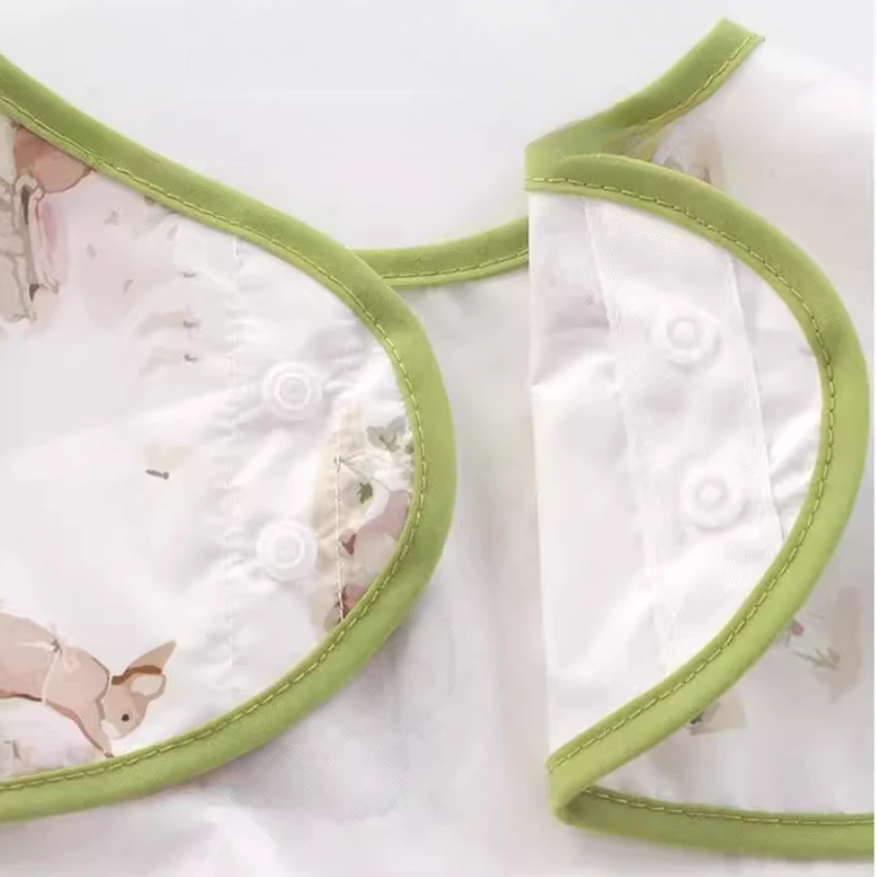 Baberos de alimentación de dibujos animados para bebé, niño y niña, delantal con babero impermeable y limpio para comidas desordenadas, mono para comer con bolsillo - imagen 5