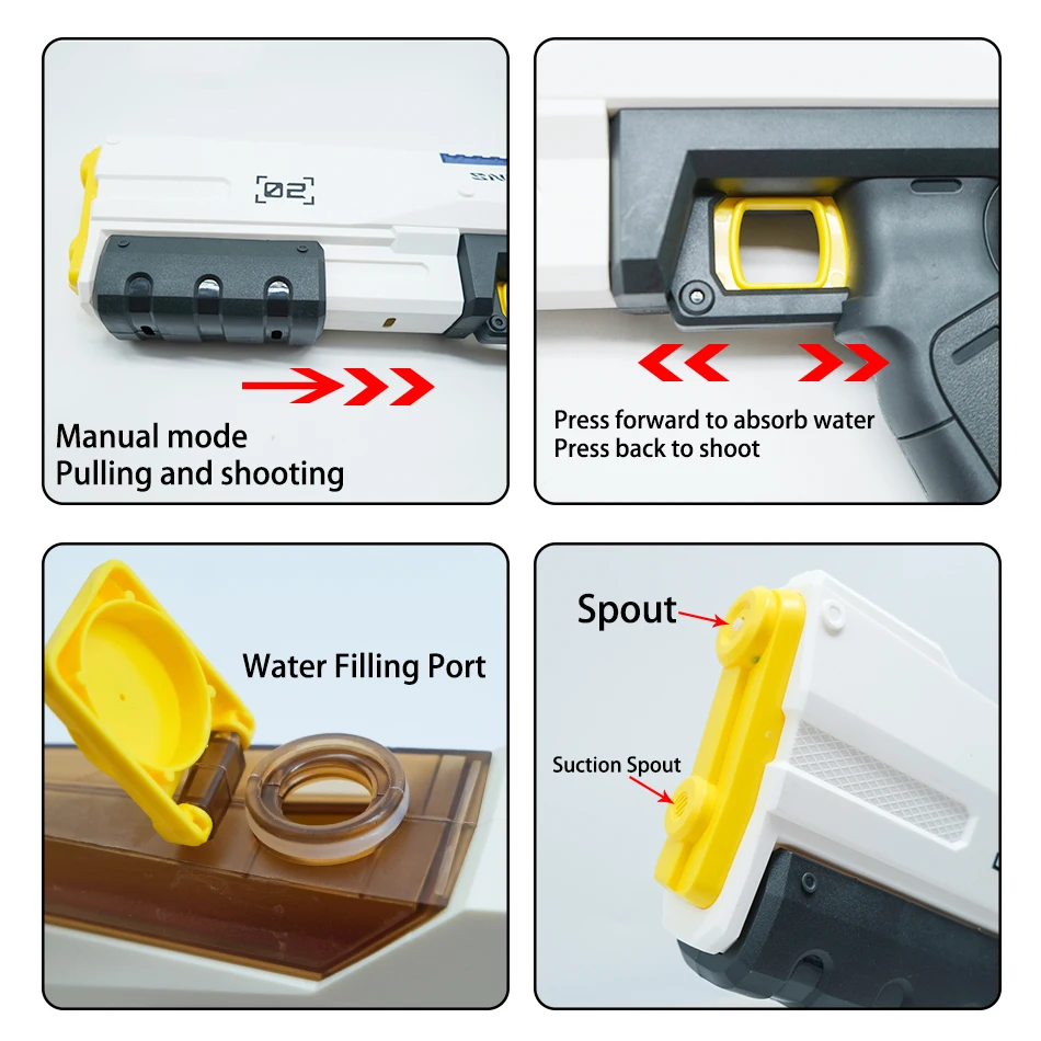 Pistola de agua eléctrica para niños, juguete de ráfagas, alta presión, carga fuerte, energía, pulverización automática - imagen 5