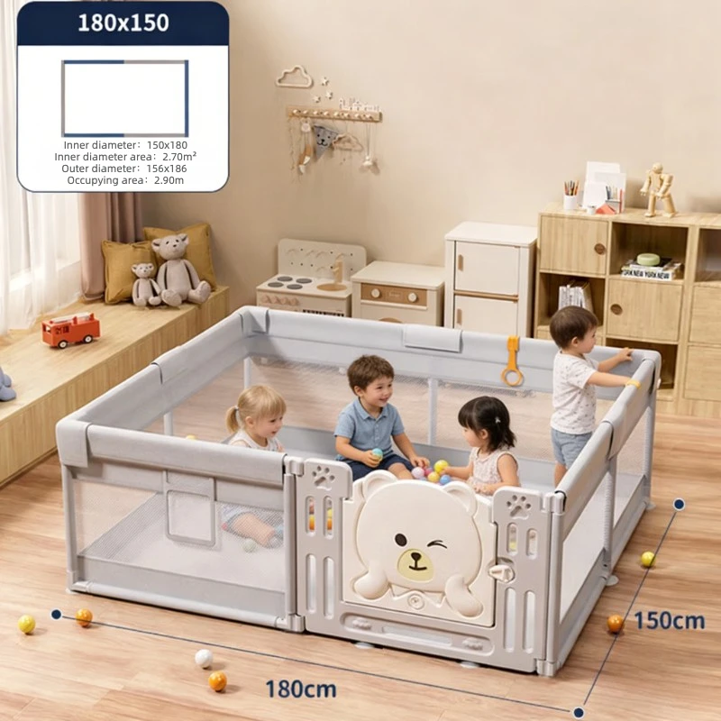 IMBABY Corralito para bebé – Seguridad infantil con oso - imagen 4
