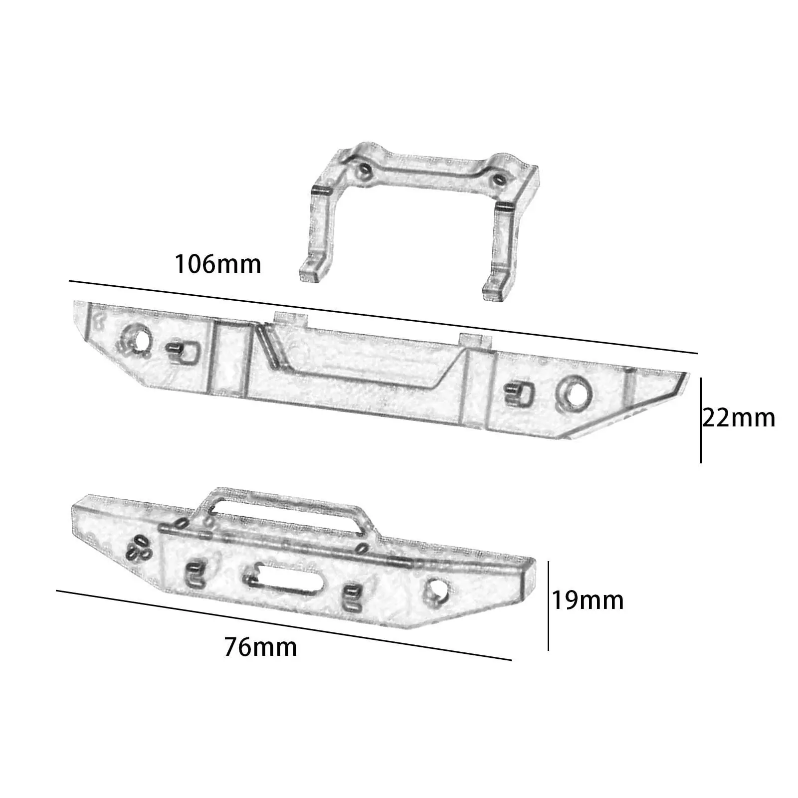 1:18 Aluminum Alloy RC Bumper Bars (Front and Rear) DIY Modified RC Vehicles Accessories Easy to Install Parts Durable Upgrade