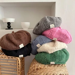 Boina de lana punto unisex para niños – Retro otoño invierno