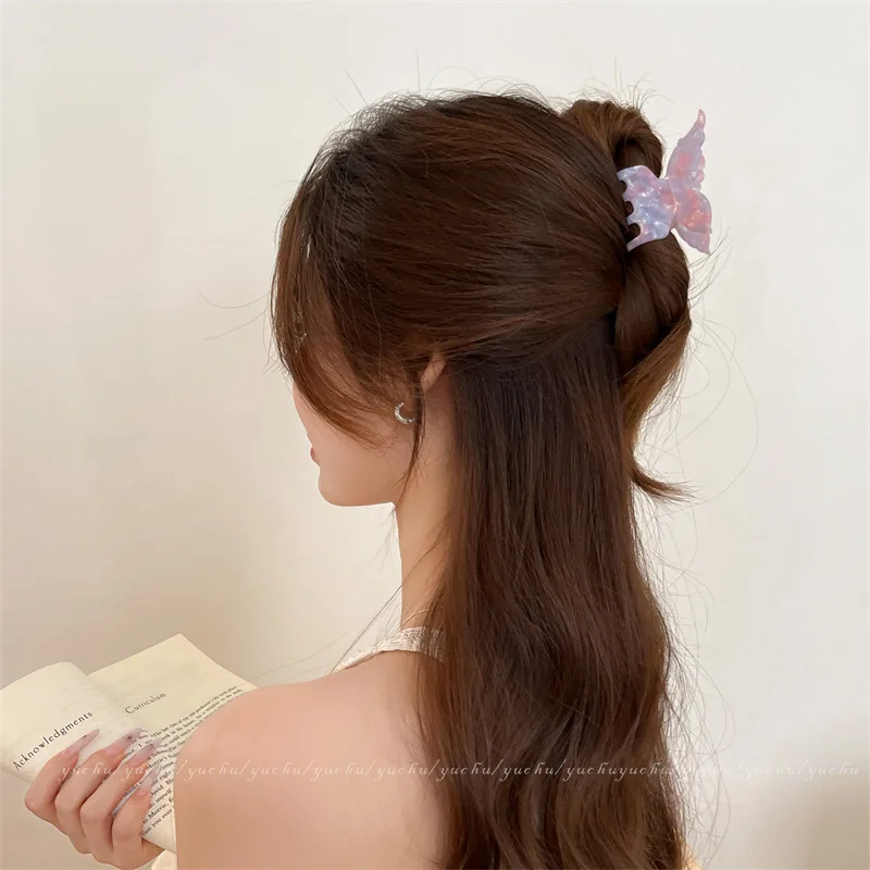 Pinza para el pelo de mariposa de acetato, herramientas de peinado para el cabello de estilo francés colorido, accesorios, pinzas para el cabello elegantes Retro, horquillas dulces para mujer - imagen 5