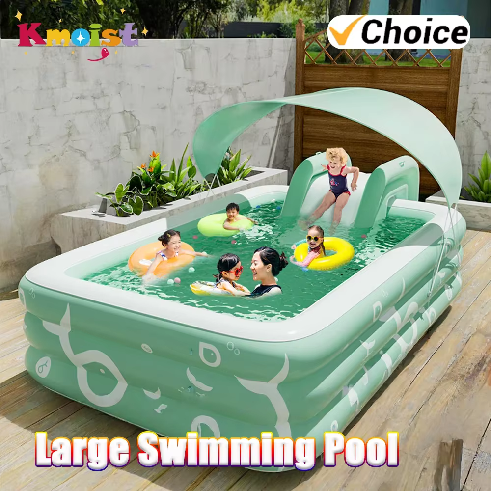 Piscina hinchable con tobogán infantil para jardín exterior - imagen 3