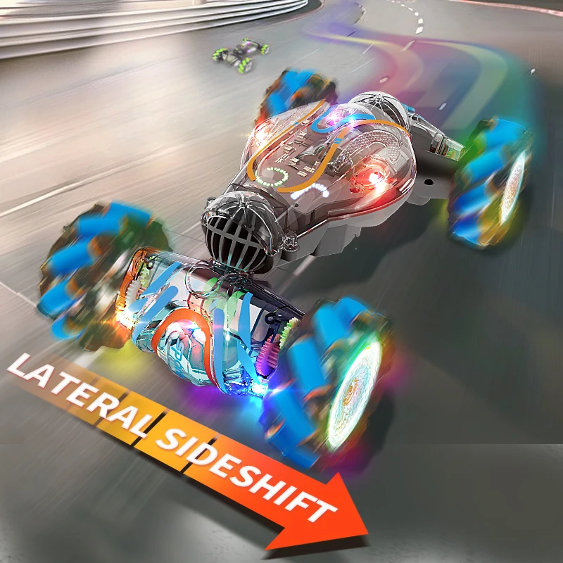Coche RC acrobático deriva con luces LED música coche eléctrico RC 2,4G Control de gestos deformación escalada giro juguetes para niños regalos de navidad - imagen 5
