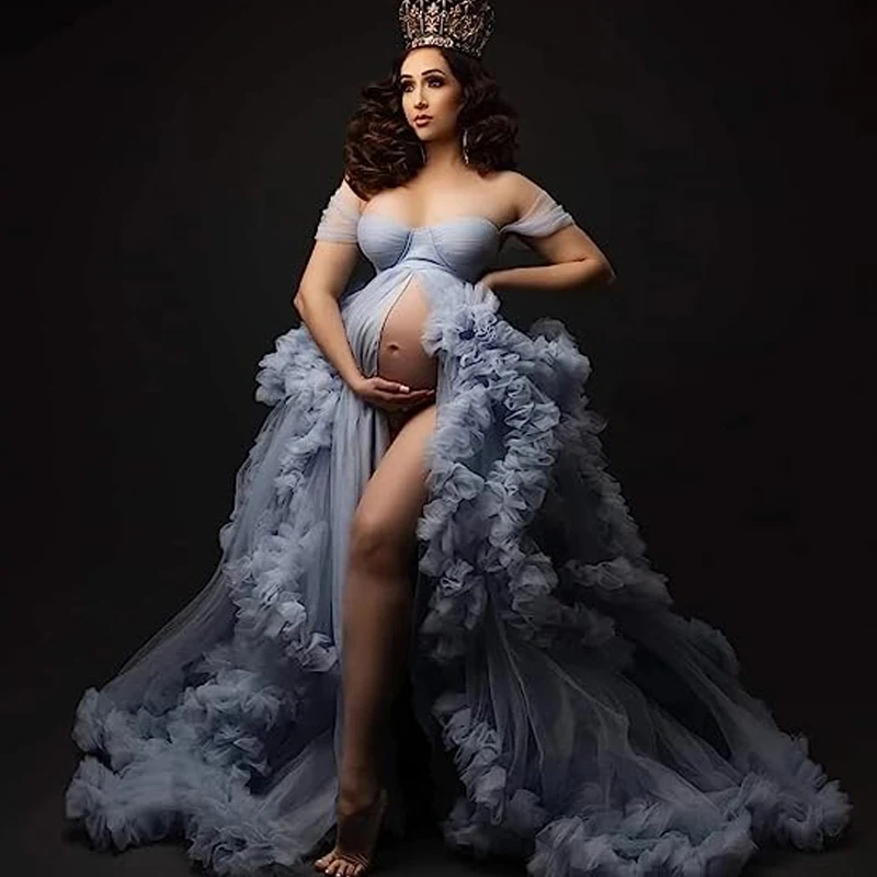 Vestido premamá de tul elegante y esponjoso - imagen 2