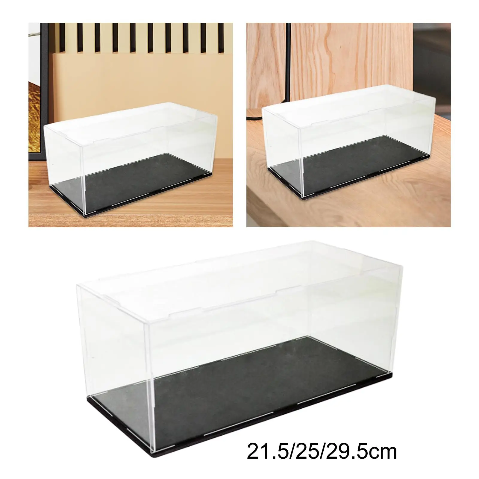 Acrylic Display Case with Base, Handicrafts Storage Shelf Crafts Assemble Collectibles Box Diecast Toy Cars Showcase