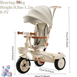 Artefacto para caminar para bebé, cochecito bidireccional plegable ultraligero para niños, cochecito de alta vista