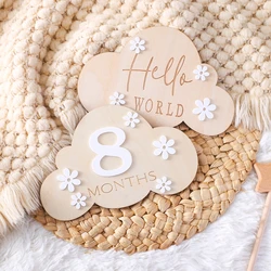 Tarjetas de hito de madera para bebé – Accesorios fotografía nube
