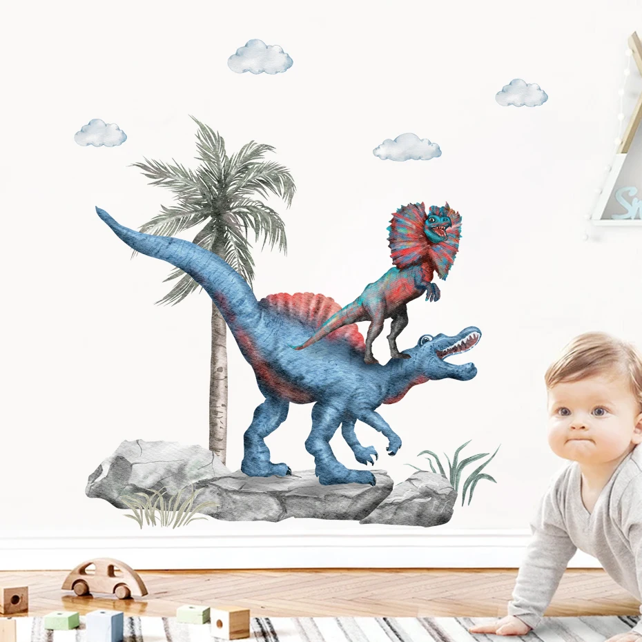 Pegatinas de pared de dinosaurios estilo acuarela para habitación - imagen 4
