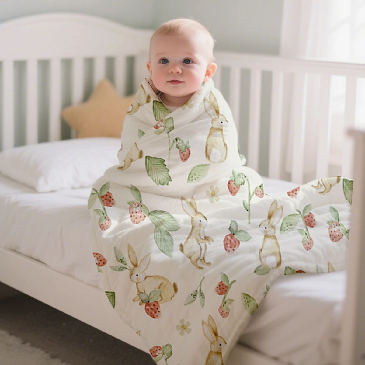 Elinfant 1 manta gruesa Qulit suave para bebé recién nacido, edredón cálido para bebé, manta multifuncional para bebé, perfecto para regalo