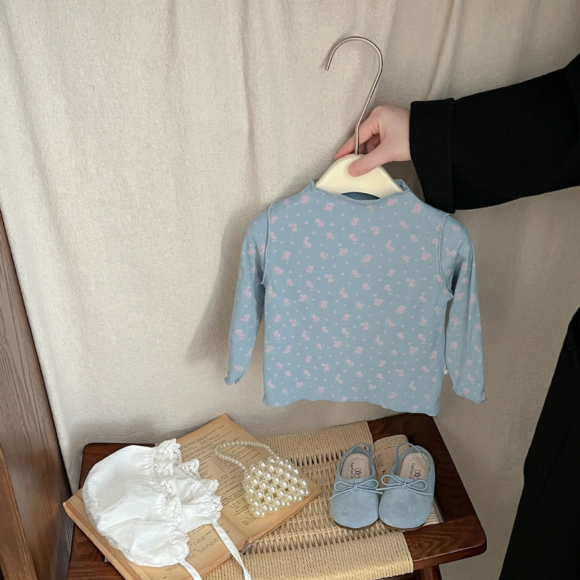 Otoño niña bebé Floral manga larga camisa de fondo niños volantes camiseta niño algodón Casual camisetas - imagen 3