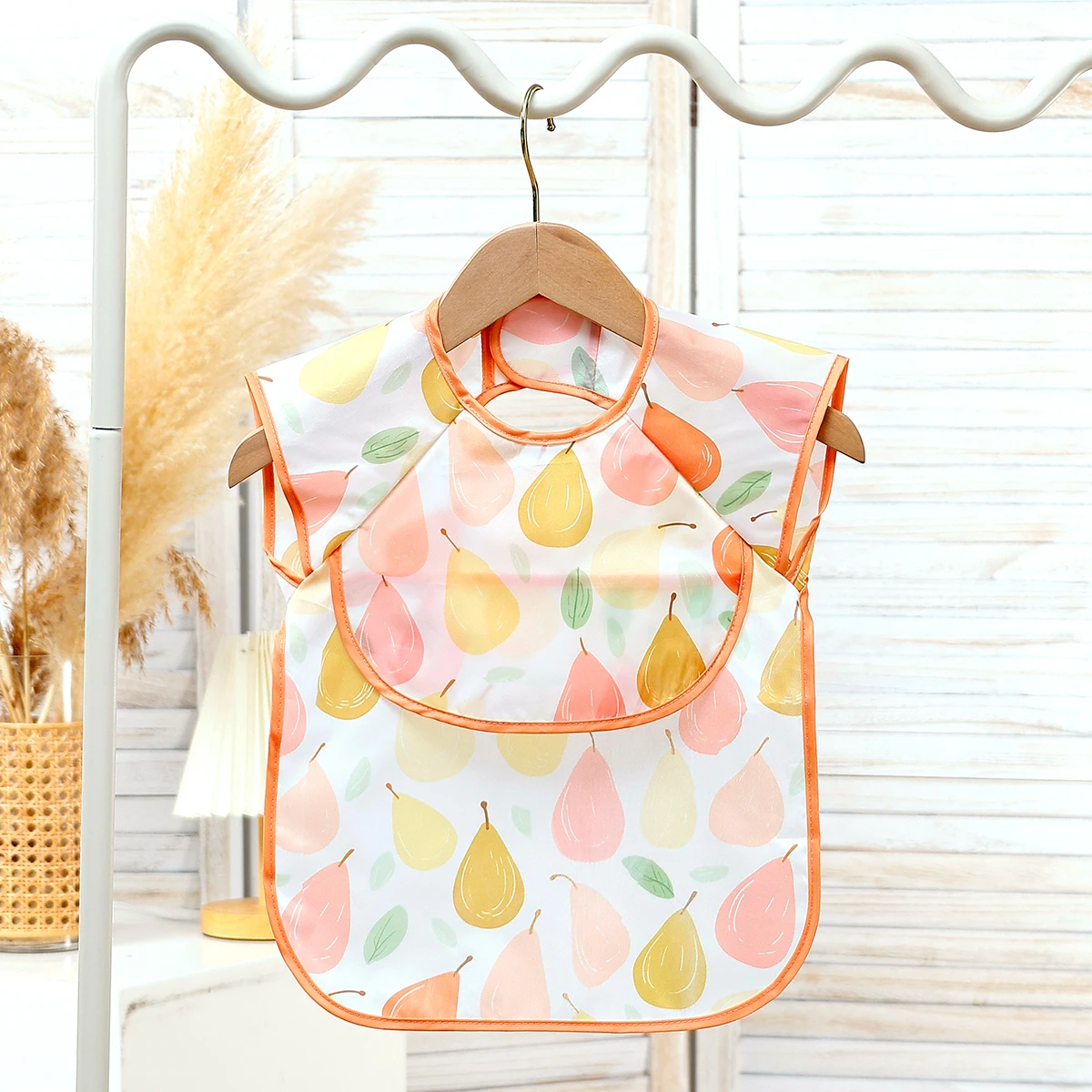 Babero impermeable de poliéster 100% para niños, bata para comer, delantal artístico sin mangas para bebés pequeños, babero para alimentación, 1 ud. - imagen 2