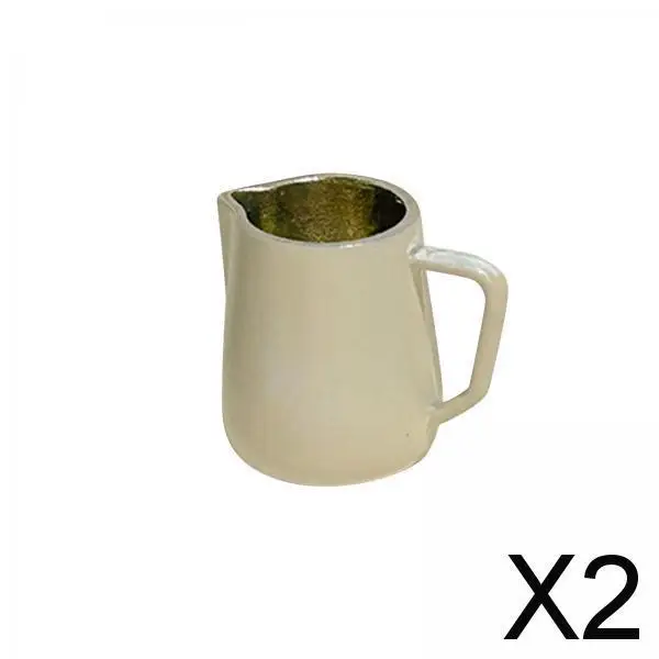 2xMilk Pitcher Model Tiny Milk Frothing Jug 1/6 1/12 Scale Dollhouse Miniature