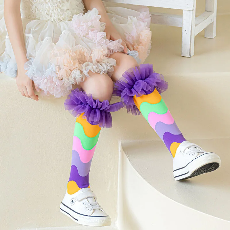 Calcetines ondulados con encaje fino para niña - imagen 3