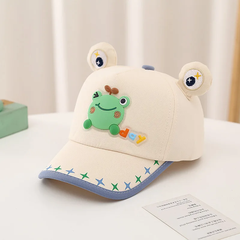 Gorra de rana de dibujos animados para niños, sombrero de Sol de salida para deportes al aire libre, protector solar para bebés, visera para exteriores, primavera y verano - imagen 5
