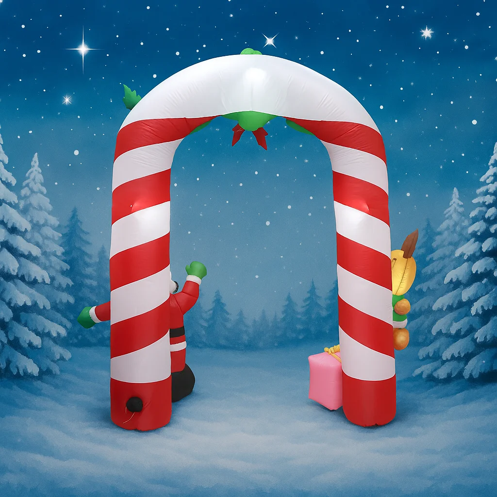 Arco de Navidad inflable de 7,87 pies, Cajas de Regalo de animales de Papá Noel, juguete, decoración de Navidad, suministros de patio, adorno de decoración del hogar, regalo festivo - imagen 5