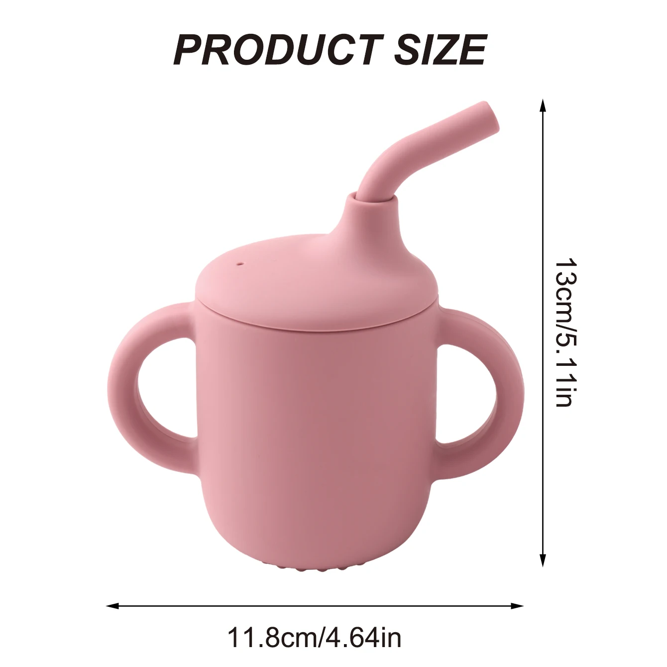 Taza con pajita de silicona para niños, 1 Uds., sin BPA, a prueba de fugas, taza de entrenamiento para niños pequeños, taza de agua de viaje con doble asa, regalos para Baby Shower - imagen 5