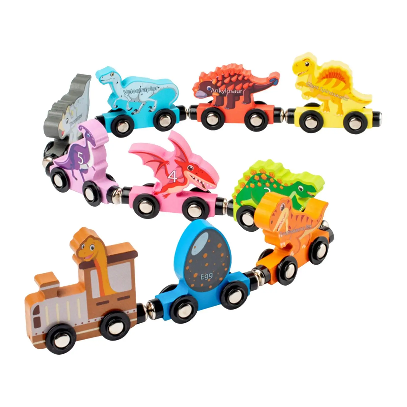 Stacking Train Fine Motor Skills Toy Kids Toy Wooden Train Toys Set Montessori Building Blocks Toy Train for Boys Girls Children